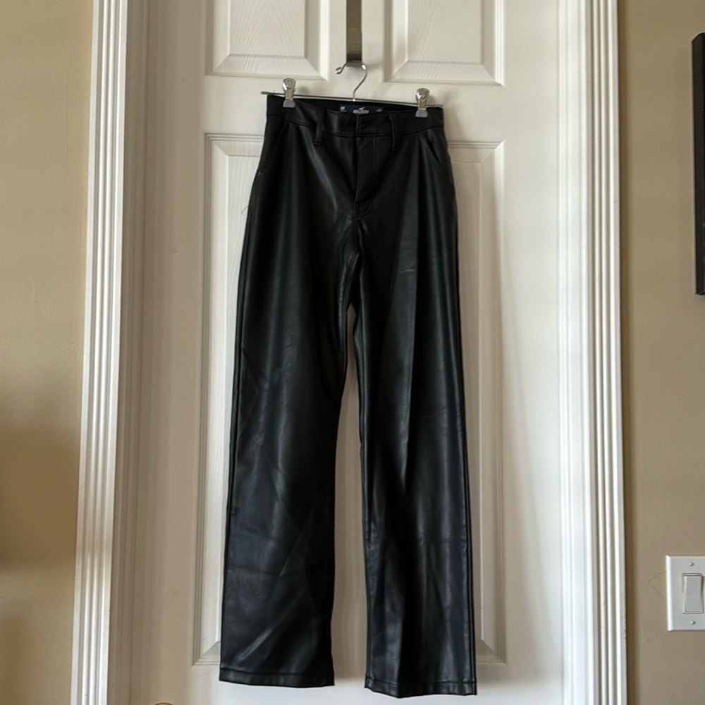 Hollister faux  leather pants worn once